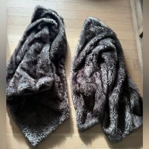 Two Faux fur decorative blankets